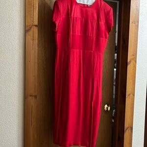 Size 12 Red Short Sleeve Special occasion wrap skirt Dress